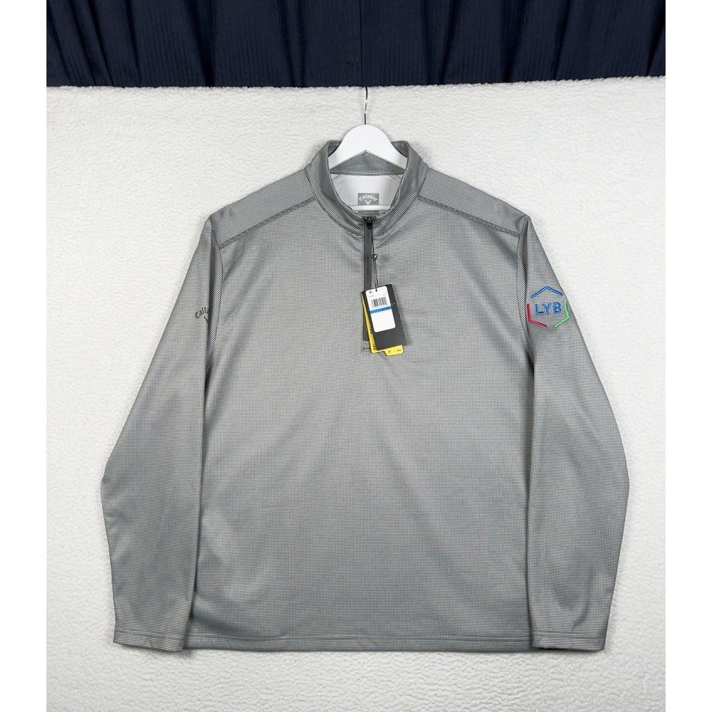 NEW - CALLAWAY Houndstooth 1/4 Zip Pullover Sweater - Men's XL - Lyondell Basell